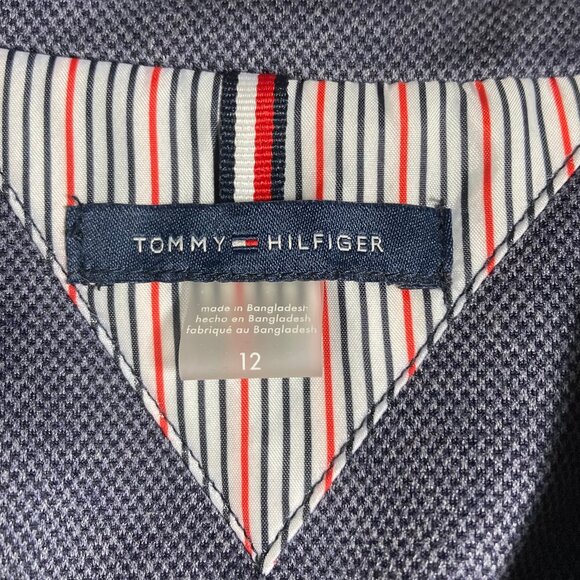 Tommy Hilfiger Women's Blazer size 12 Dark Blue Lined Academia Preppy Long - Picture 4 of 12